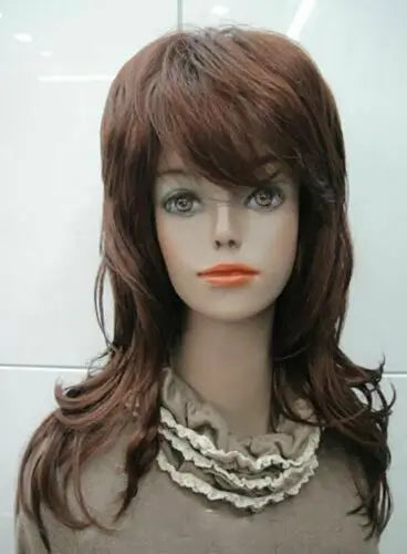 Women Wig Ladies Wig Natural Short Wine Red