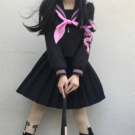 Japanese School Bad Girl Style Uniform Jk Pink