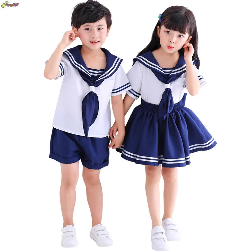 Japanese Anime Navy Sailor Costume Uniform Blue For