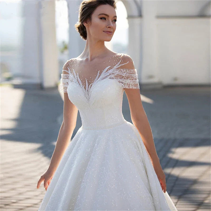 Elegant Off-the-Shoulder Bridal Gown