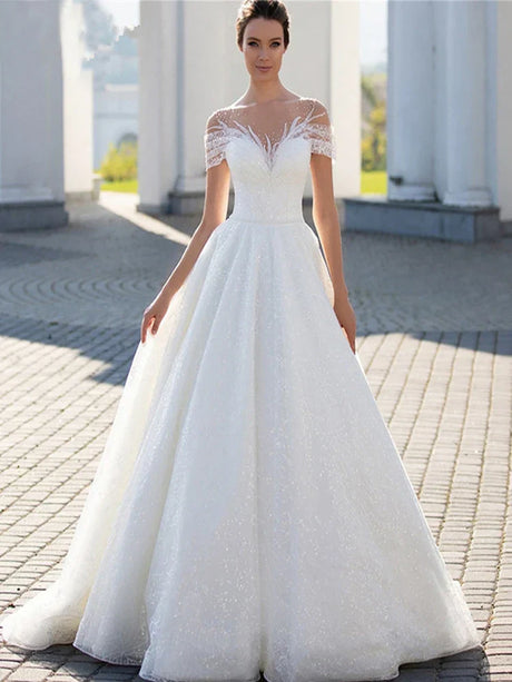 Elegant Off-the-Shoulder Bridal Gown