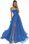 Shiny Tulle Evening Dress Sexy Black V-Neck Strapllace