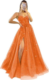Shiny Tulle Evening Dress Sexy Black V-Neck Strapllace
