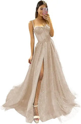 Shiny Tulle Evening Dress Sexy Black V-Neck Strapllace