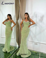 Crystal-Embellished Green Mermaid Dress