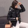 Spring Autumn Winter Women Hooded Down Parkas Glossy