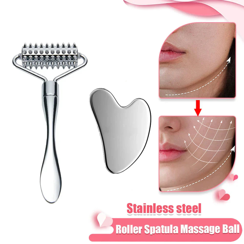 Stainless Steel Pointed Roller Spatula Massage Ball Stone