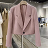 Suit Jacket Women Short Blazer Solid Long Sleeve