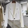 Suit Jacket Women Short Blazer Solid Long Sleeve