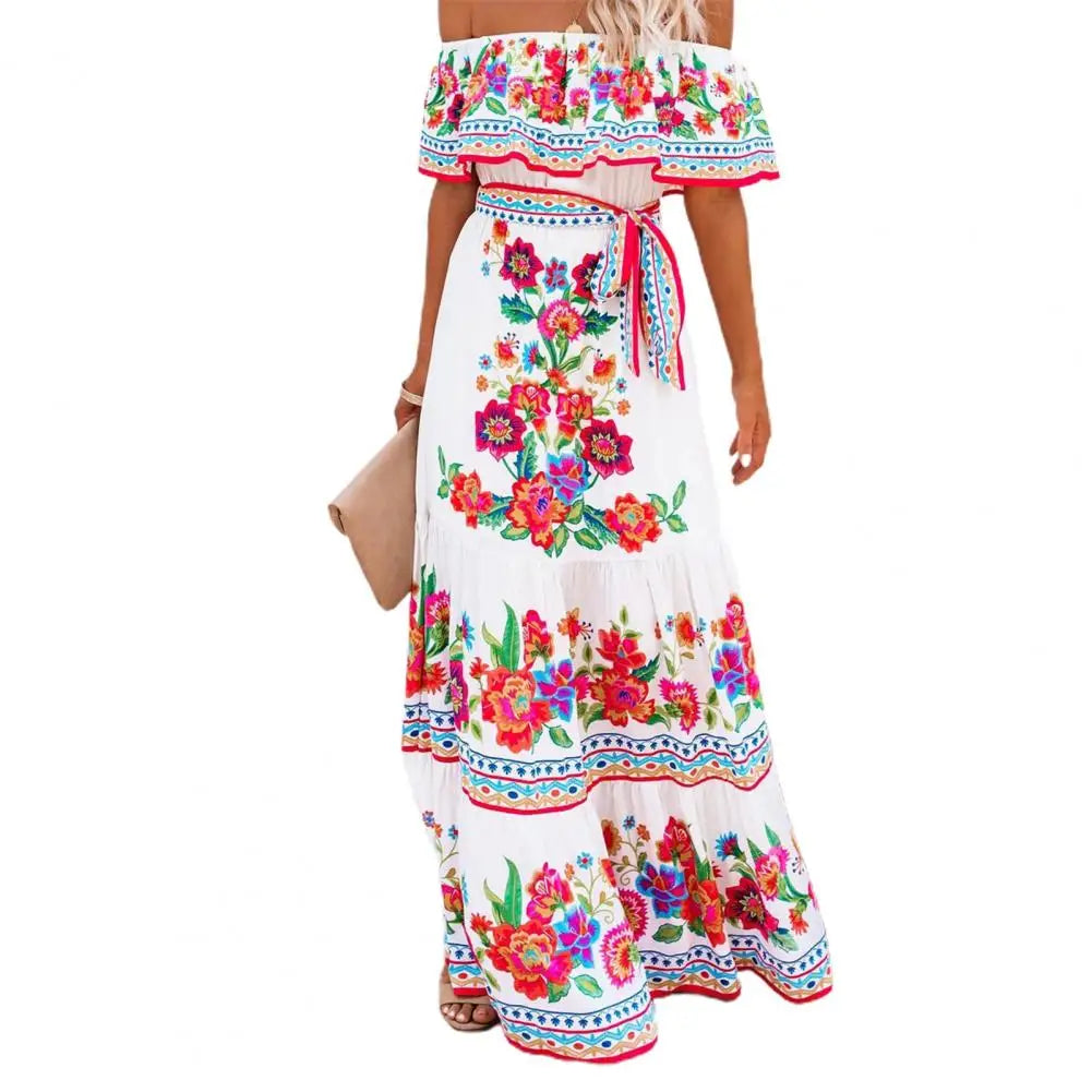 Summer Dress Print Vintage Long Dresses For Women