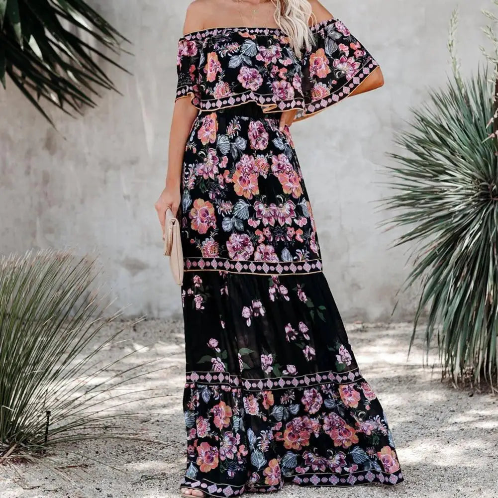 Summer Dress Print Vintage Long Dresses For Women
