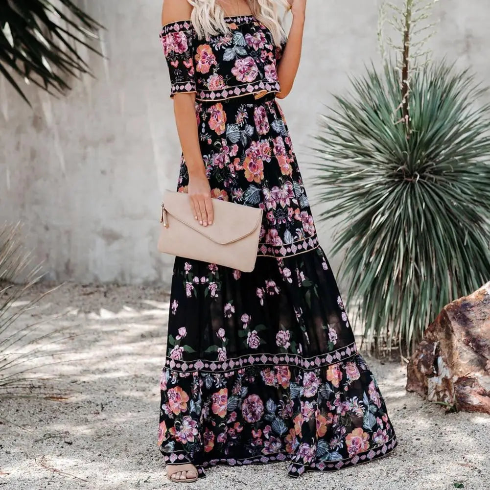 Summer Dress Print Vintage Long Dresses For Women