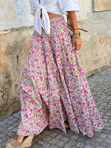 Summer Long Skirts Women Boho Print Skirt Female