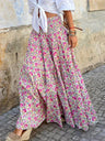 Summer Long Skirts Women Boho Print Skirt Female