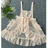 Sweet Lolita Apron Sheer Cover Up Dress W.