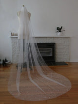 Topqueen Pearls Wedding Veils Tier Soft Bridal Veil