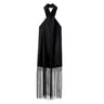 Traf Fringing Halter Dresses For Women Black Backless