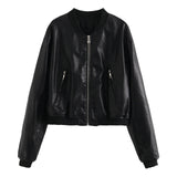 Traf Zr Woman Faux Fur Coat Zipper Leather