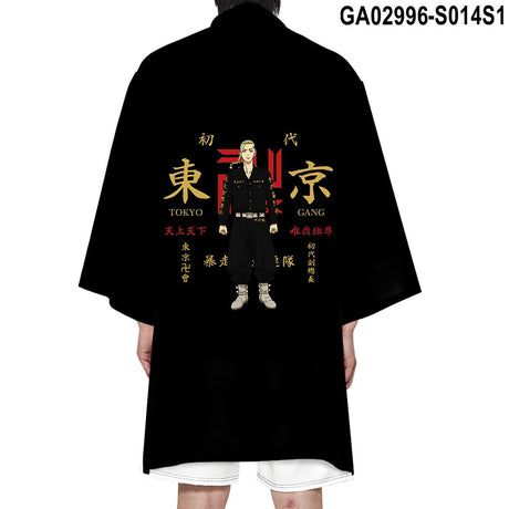 Tokyo Revengers Cosplay Cloak Anime Black White Top