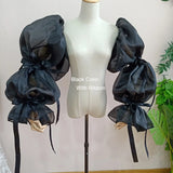 Translucent Organza Sleeve Gorgeous Ribbons Dreamlike Puff Sleeve