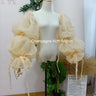Translucent Organza Sleeve Gorgeous Ribbons Dreamlike Puff Sleeve