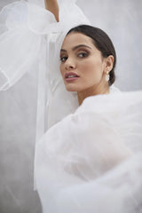 Translucent Organza Sleeve Gorgeous Ribbons Dreamlike Puff Sleeve