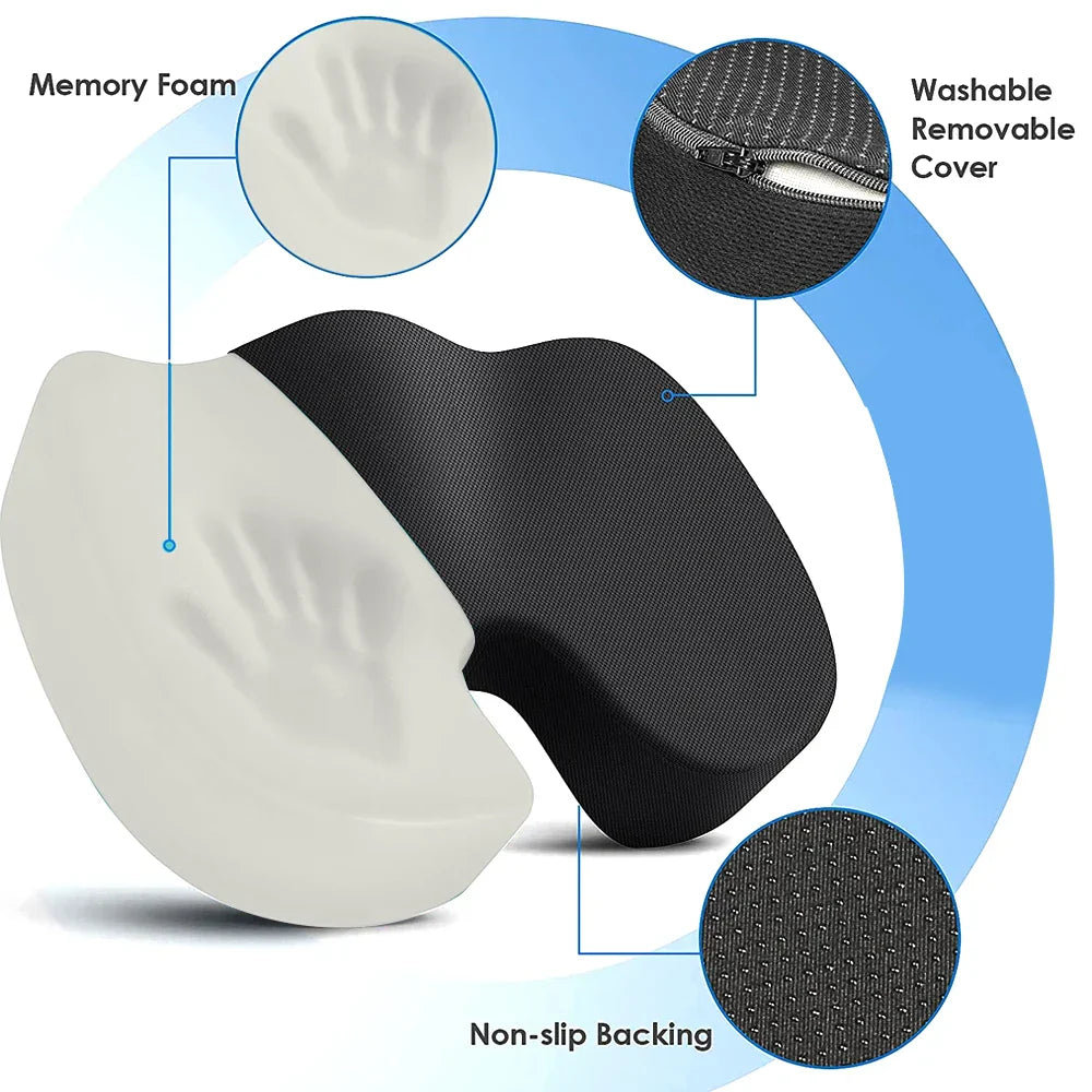 Travel Coccyx Seat Cushion Memory Foam U-Shaped Pillow