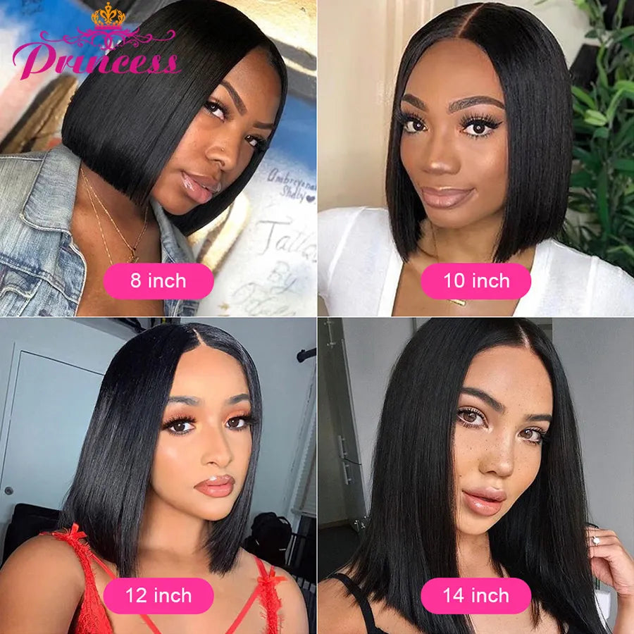 Straight Bob Human Hair Wigs Lace Closure