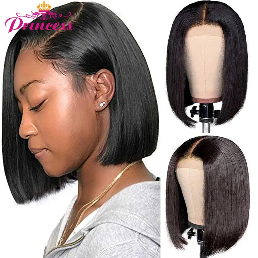 Straight Bob Human Hair Wigs Lace Closure