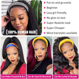 Headband Wig Human Hair Kinky Straight Human Hair