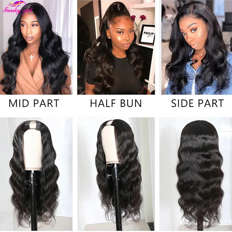 Fg Body Wave U Part Wig Non-Lace Glueless