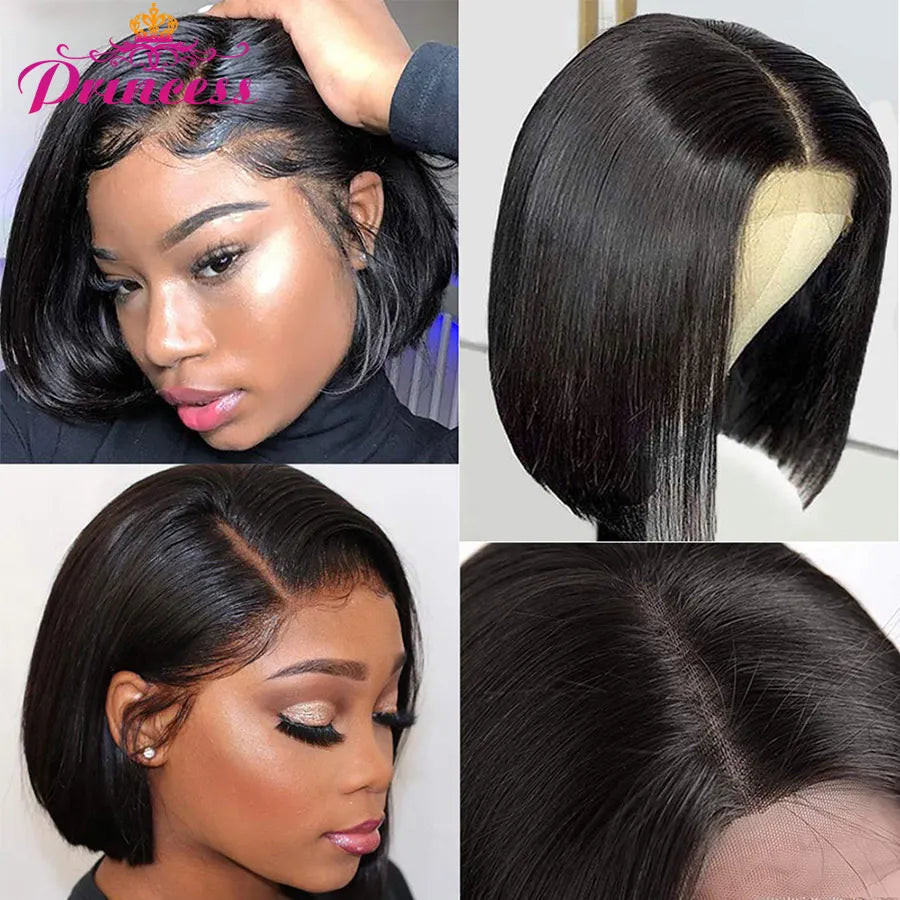 Straight Bob Human Hair Wigs Lace Closure