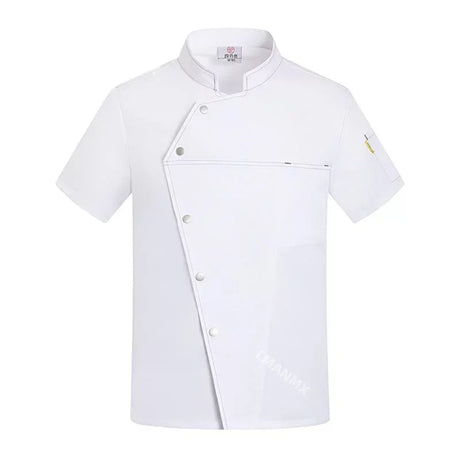 Unisex Chef Jacket Short Sleeve Kitchen Cook Coat