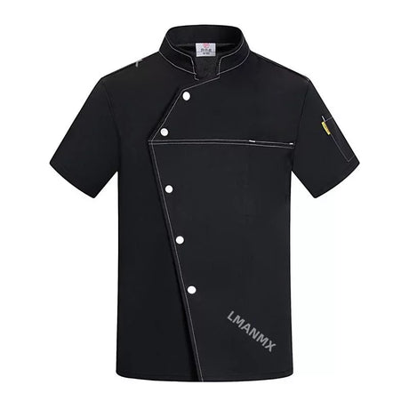 Unisex Chef Jacket Short Sleeve Kitchen Cook Coat