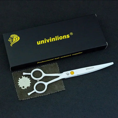 White Curved Scissors Pet Grooming Scissors