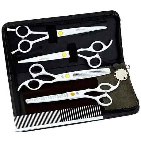 White Curved Scissors Pet Grooming Scissors