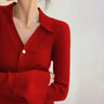 Vintage Luxury Knitted Cardigan Long Sleeve Tops Slim