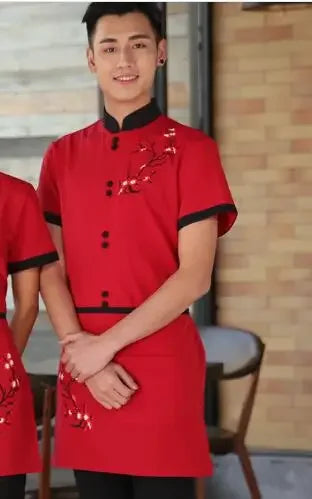 Waiters Work Clothes Summer Short Sleeve Waiter Uniforms