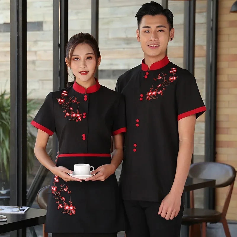 Waiters Work Clothes Summer Short Sleeve Waiter Uniforms
