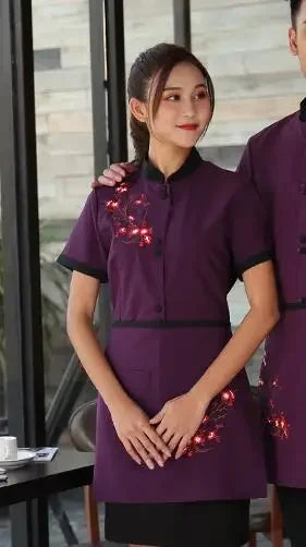 Waiters Work Clothes Summer Short Sleeve Waiter Uniforms