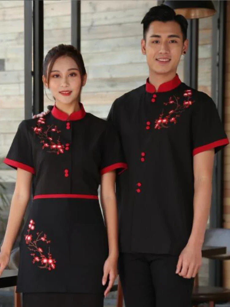 Waiters Work Clothes Summer Short Sleeve Waiter Uniforms