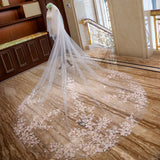White Ivory Two Layer Lace Wedding Veil With