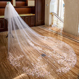 White Ivory Two Layer Lace Wedding Veil With