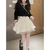 White Lace Mini Skirt For Women Girl Kawaii