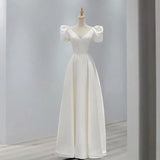 White Satin Wedding Dresses For Bride Elegant Sexy