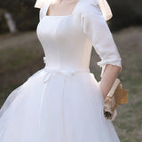 White Satin Wedding Dresses For Bride Formal Evening
