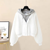 Winter New Plus Plush Thickened Single Breasted Hoodie