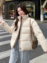 Winter Short Parka Jacket Women Thick Cotton Padded