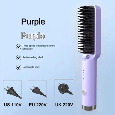 Wireless Hair Straighteners Mah Mini Hot Comb Dryer