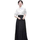 Woman Ming Dynasty Hanfu Horse Face Skirt Chinese